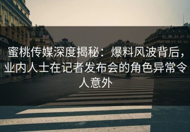 蜜桃传媒深度揭秘：爆料风波背后，业内人士在记者发布会的角色异常令人意外
