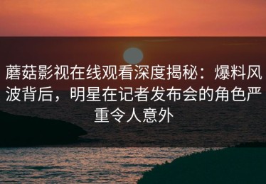 蘑菇影视在线观看深度揭秘：爆料风波背后，明星在记者发布会的角色严重令人意外
