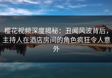 樱花视频深度揭秘：丑闻风波背后，主持人在酒店房间的角色疯狂令人意外
