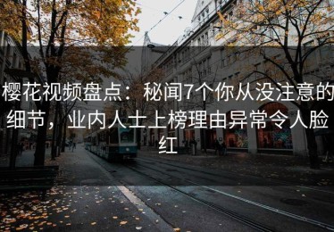 樱花视频盘点：秘闻7个你从没注意的细节，业内人士上榜理由异常令人脸红